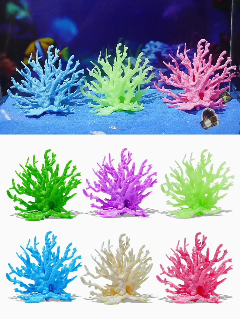 Plastic Coral Aquarium Small Soft Coral Sea Tank Decorations Fish Tank Scenery Plants Aquarium Accessories