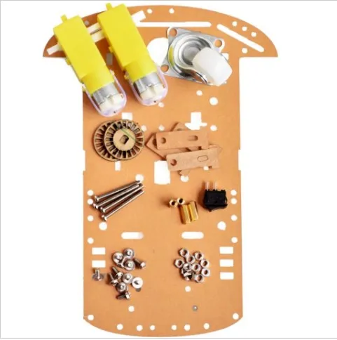 Robot 2WD assemblé avec encodeurs visibles, kit de bricolage pour voiture intelligente Arduino