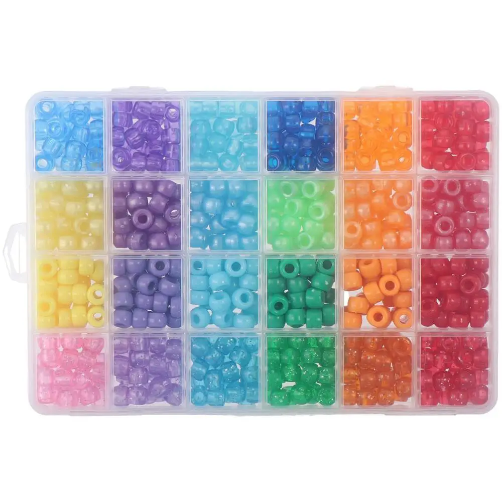 1000 perline Pony,perline per creazione di gioielli,perline Kandi,perline per capelli per trecce,piccole perle di plastica,perline per artigianato,perline colorate,perline arcobaleno per bambini