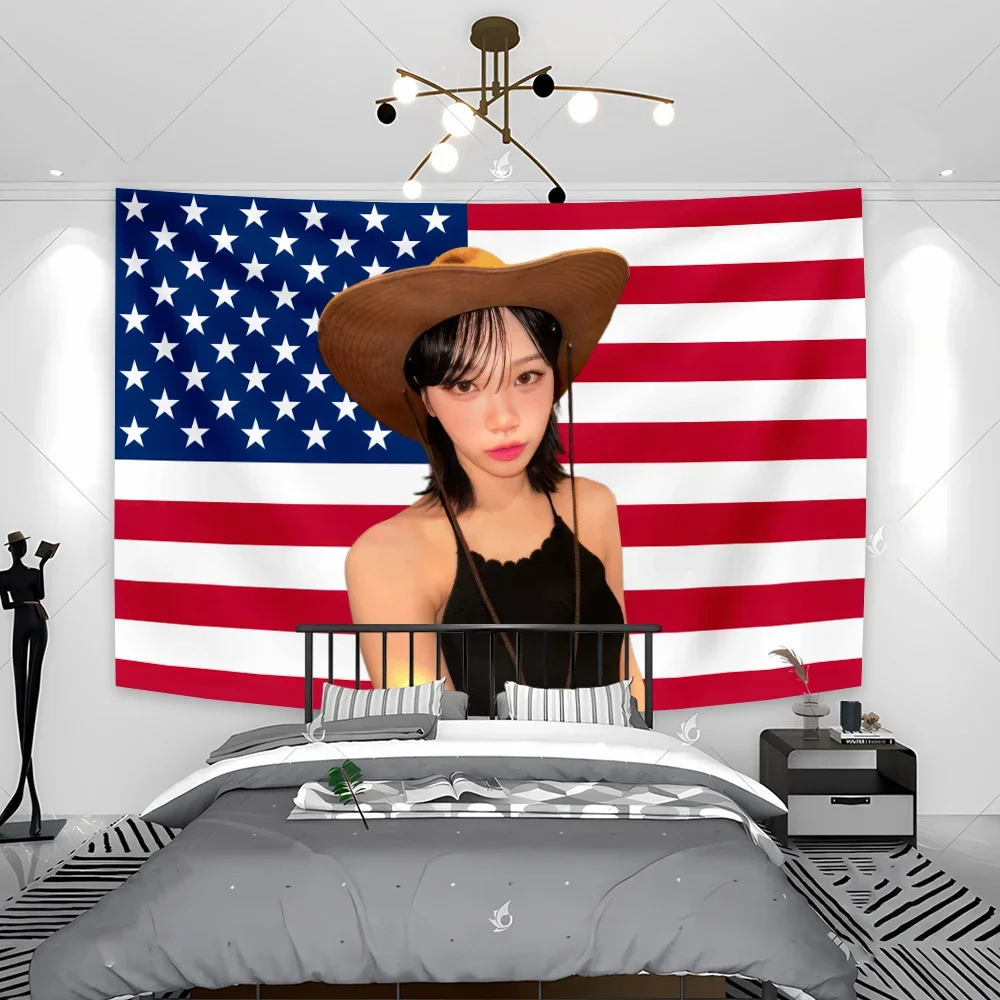 Beauty Girl Chaewons National Chae Flag Home Decoration Wall Hanging Tapestry Decoration Bedroom Sofa Background Cloth