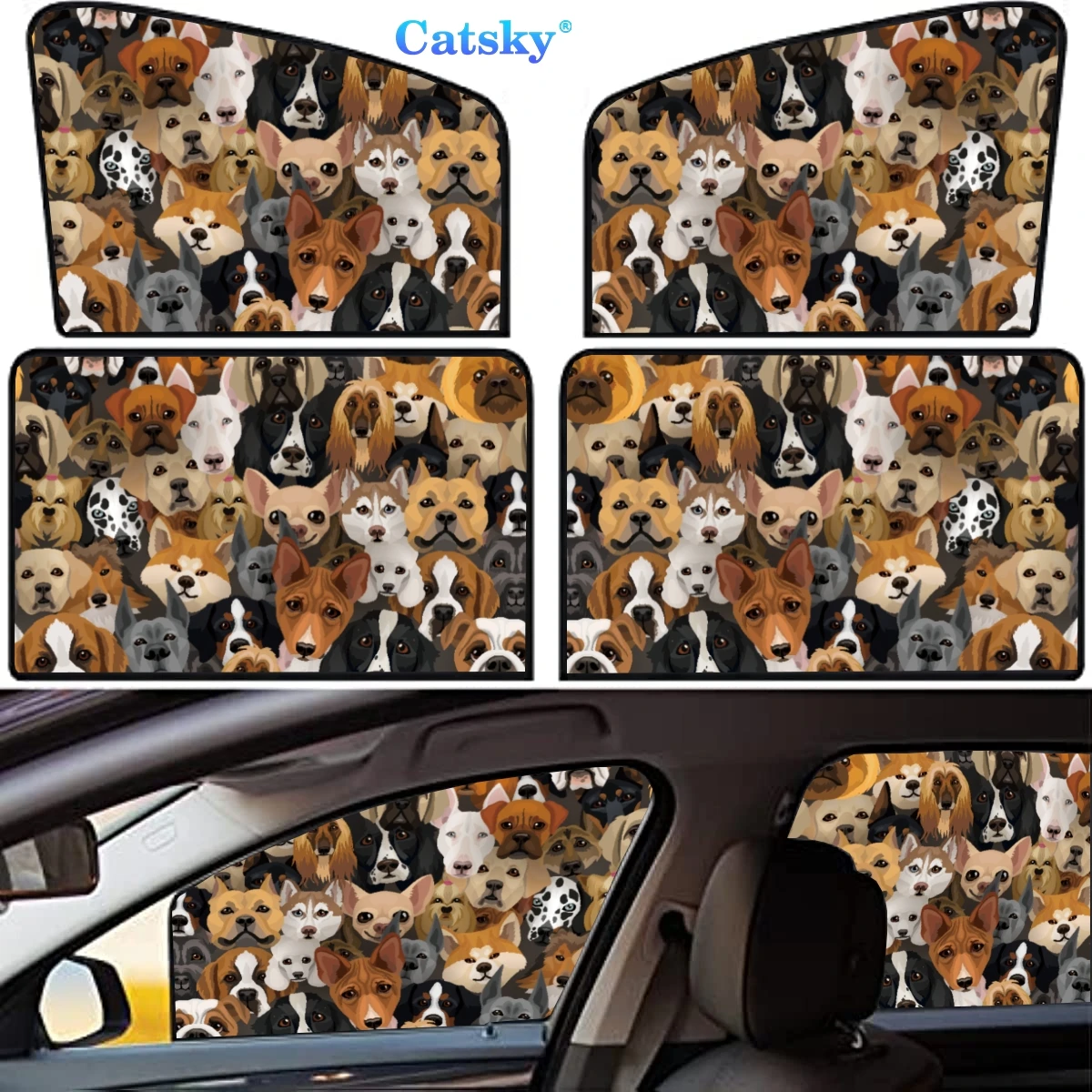 

4 Pieces Privacy Car Window Sun Shades Magnetic Blackout Car Window Covers Car Curtains Car Window Sun Shades Covers Auto