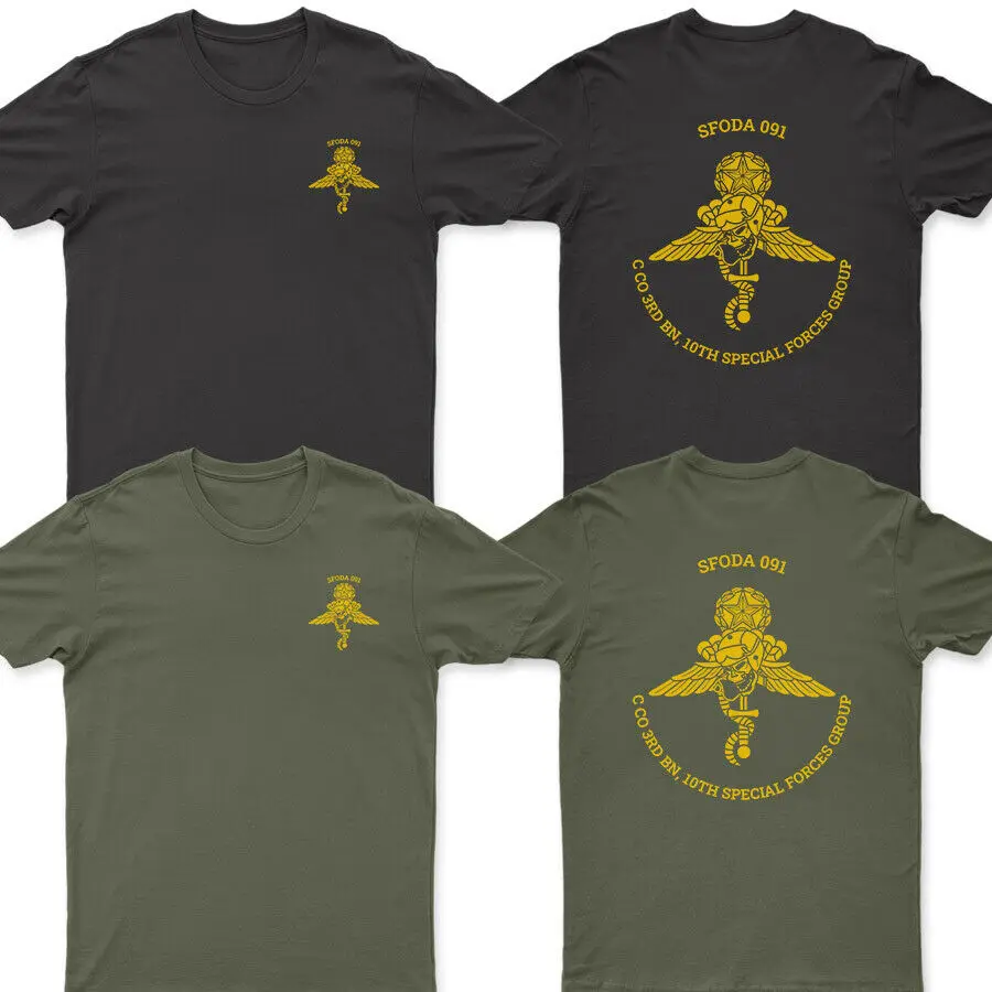 

Special Forces A-Team ODA 021 C Co 3rd BN 10th Group SFODA 091 Men T-Shirt Short Casual 100% Cotton Shirts