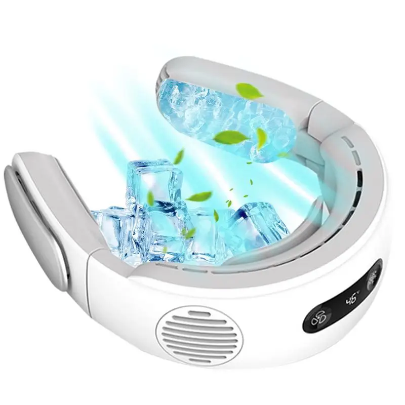 

5000mAh Neck Fan Personal Bladeless Fans Rechargeable Battery Wearable Personal Fan Leafless Rechargeable Headphone Design