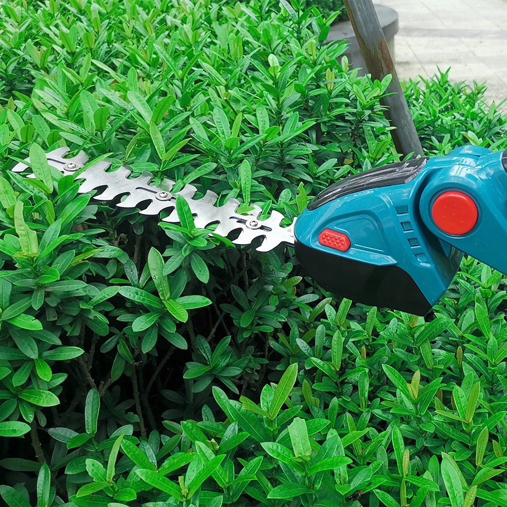 21V 2 in 1 Cordless Electric Hedge Trimmer 20000RPM Handheld Rechargeable Household Garden Shrub Lawn Pruning Mower Power Tool 6