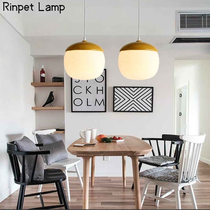 

Nordic Chandelier Modern Simple Glass Lampshade Dining Room Kitchen Bedroom Personalized Creative Nut Decorative Chandelier