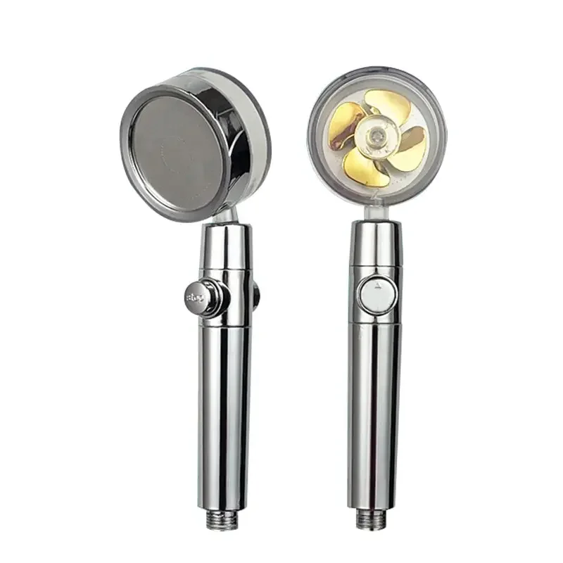 Pressurized Shower Head Water Saving 360 Rotating Twin Turbo Pressurized Propeller Fan Shower Head Bathroom Accessories 6