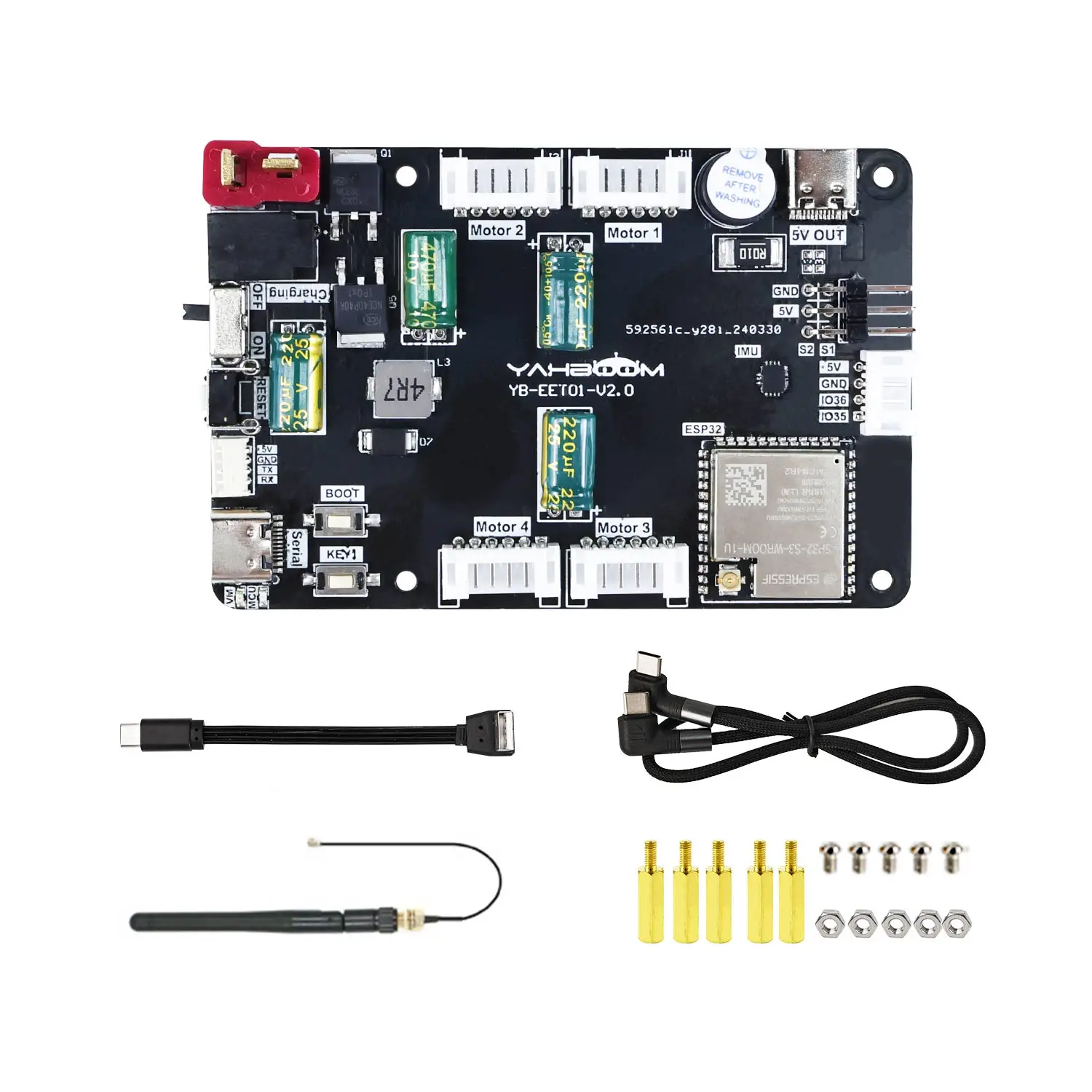 Scheda di controllo Micro ROS Modalità ESP32 ROS2 con modulo di azionamento motore sensore di attitudine IMU a 6 assi per kit auto robot Raspberry Pi 5 - immagine 6