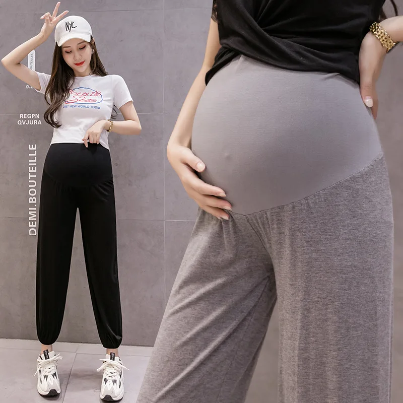 

Maternity Pants Summer Clothes For Pregnant Women Thin Out Wear Modal 9/10 Casual Bind Feet Harlan Sweatpants Pregnancy Leggings