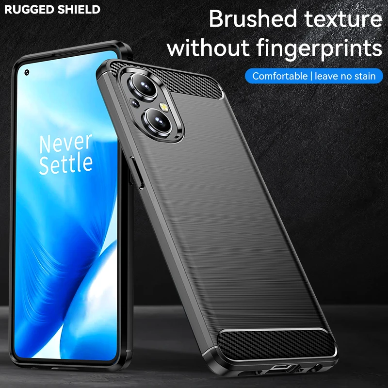 Sleek Carbon Fiber Bumper Rubber Silicone Case - Enhanced Protection