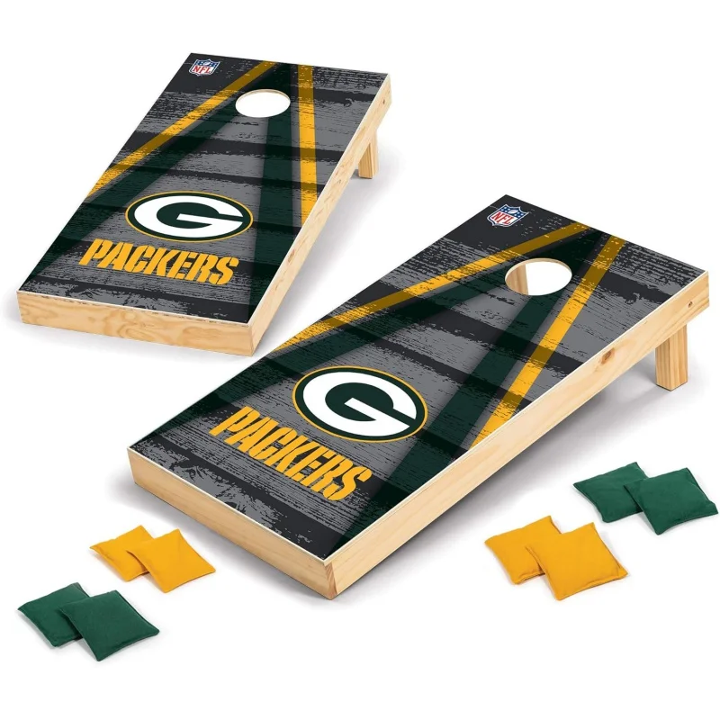 

Pro Football 2' x 4' Wood Direct Print Tournament Cornhole Set by Wild Sports, Comes with 8 Bean Bags - Perfect for Tailgate
