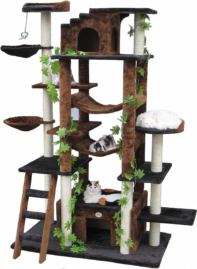 

Go Pet Club 77-Inch Cat Tree, коричневый/черный