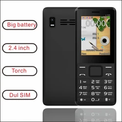 EAOR 2G GSM 2.4 inch screen Feature Phone Dual SIM card 3000mAh big battrey Keypad bar Phone with strong light Torch