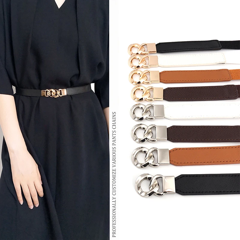 

Belt Women's Thin Belt Slim Decorative Shirt With Dress Multi-ring Buckle Elastic High Elastic