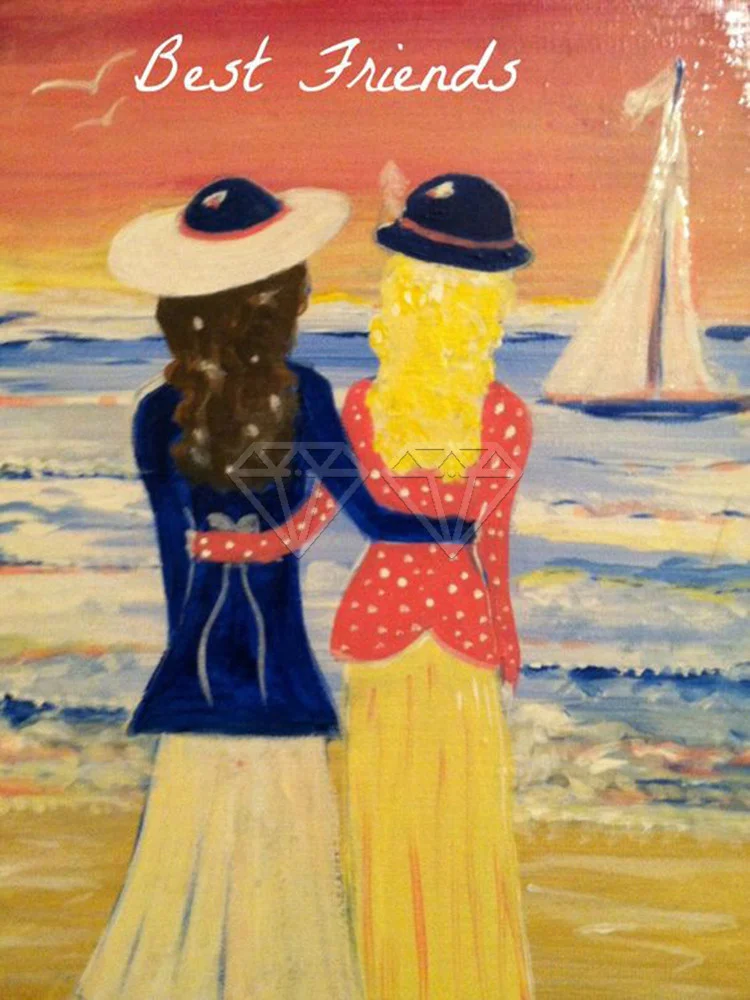Liebe und Freundschaft, vorgedrucktes Kreuzstich-Stickset, Stricken, Basteln, Handarbeit, handgefertigtes Geschenk, Promotions, Raumdekoration – Detail 27