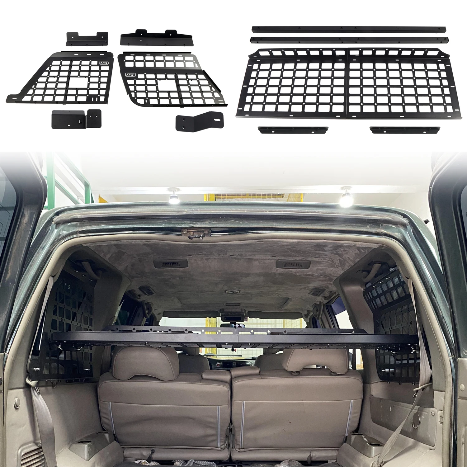 

CGZ Molle Panels Fit for Nissan Patrol Y61 1997-2016 5-door Rear Trunk Shelf Cargo Storage Racks Luggage Organizers