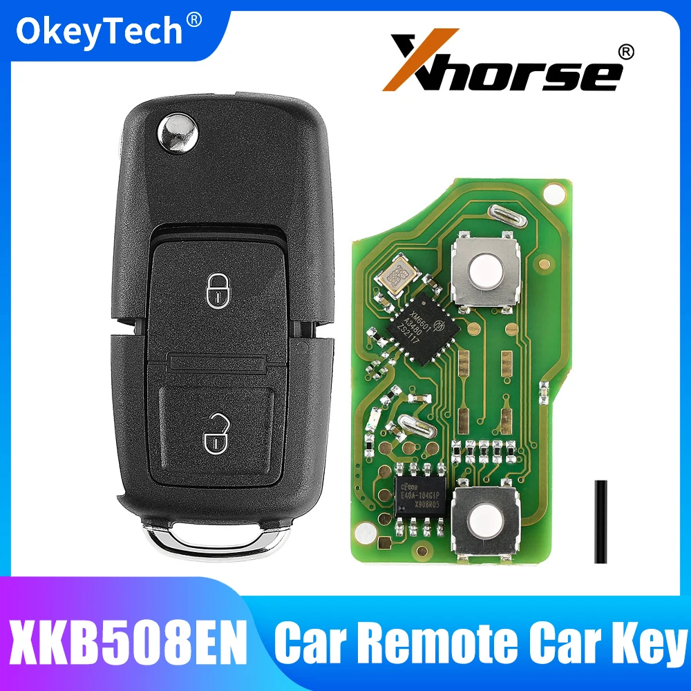 1PCS Xhorse 2 Buttons XKB508EN Wired Universal Wire Remote Key B5 Type for VW for VVDI Key Tool VVDI2