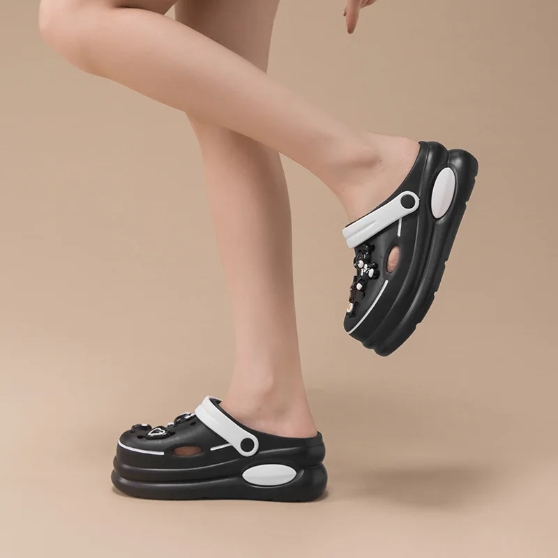 Women's Platform Clogs EVA 5cm height Hole Shoes Thick-soled Beach Shoes Outdoor Garden Shoes Female Sandals Cartoon DIY Charms 3