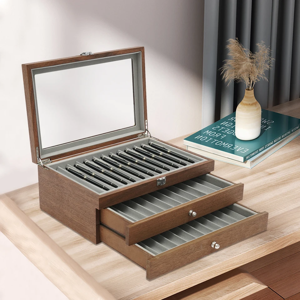 3 Tier 34 Slot Fountain Pen Display Case