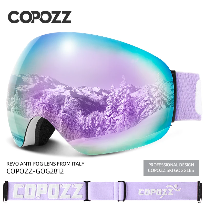Ski Goggles COPOZZ Winter Sports UV400 Protection Ski Mask Male Female Anti-Fog Big Face Snow Glasses Skiing Snowboard Eyewear