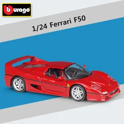 Bburago 1:24 Ferrari F50 Alloy Diecast Racing Super Car Simulation Toy Gift (Red)