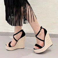 Eilyken New Fashion Open Toe Platform Wedges Woman Sandals Concise Buckle Strap High Heels Party Dress Gladiator Shoes - Image 2