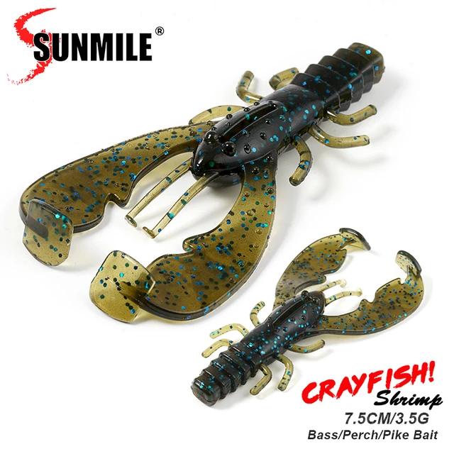 SUNMILE 6pieces Fishing Lures Crayfish Shrimp 7.5cm/3.5g Soft Baits  Creature Baits Iscas Artifical bait Bass Perch Fishing Baits - AliExpress