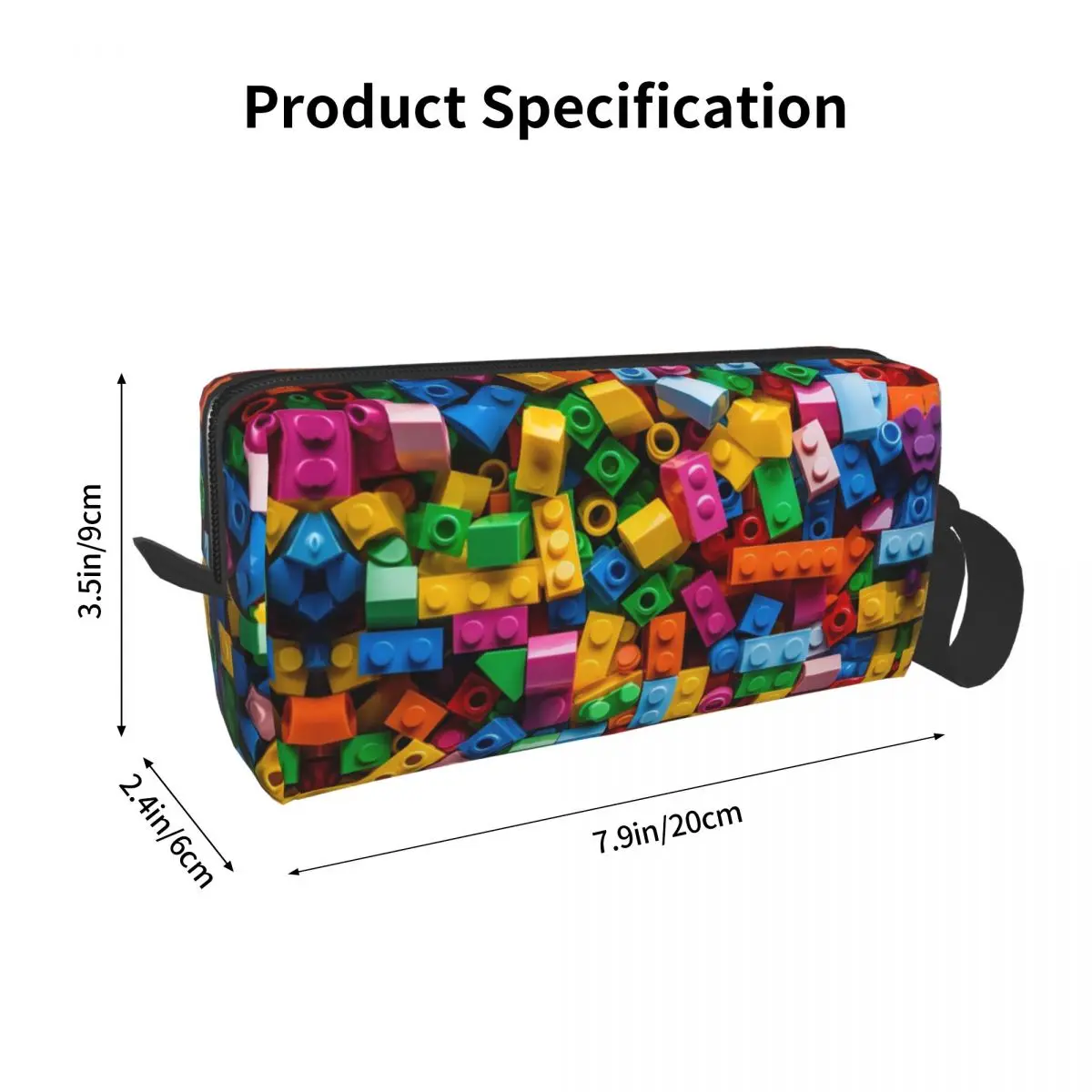 Lego Texture Makeup Bag Cosmetic Organizer Storage Dopp Kit Toiletry Cosmetic Bag for Women Beauty Travel Pencil Case 2