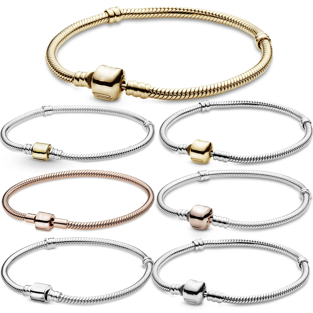 

Женский браслет с пряжкой в виде змеи, серебро 925 пробы