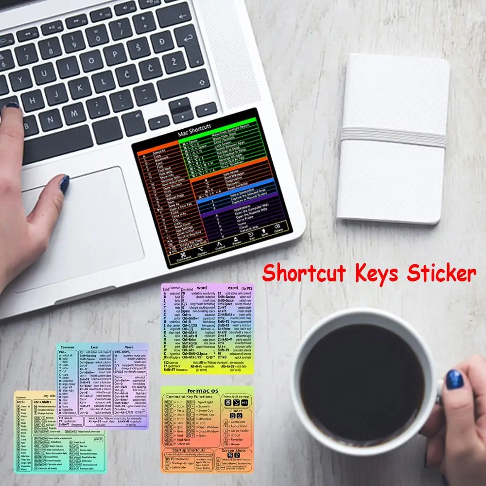 

Excel Word Shortcut Keys Sticker Soft PC Computer Self-Adhesive Keypad Decal For Windows Laptop Keyboard Reference