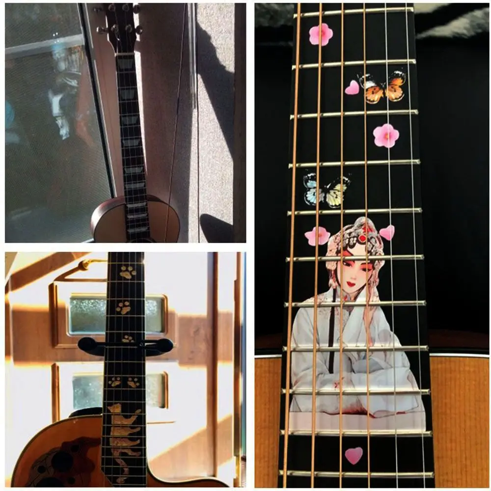 Instrument Decorations: Ultra Thin Cross Inlay Fretboard Stickers for Electric Guitar Accessories