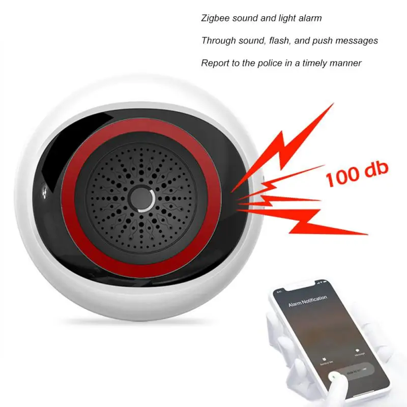 Tuya Smart Sound And Light Sensor 100DB 2-in-1 Alarm Battery Usb Dual Power Smart Home Works With Smart Life Hub