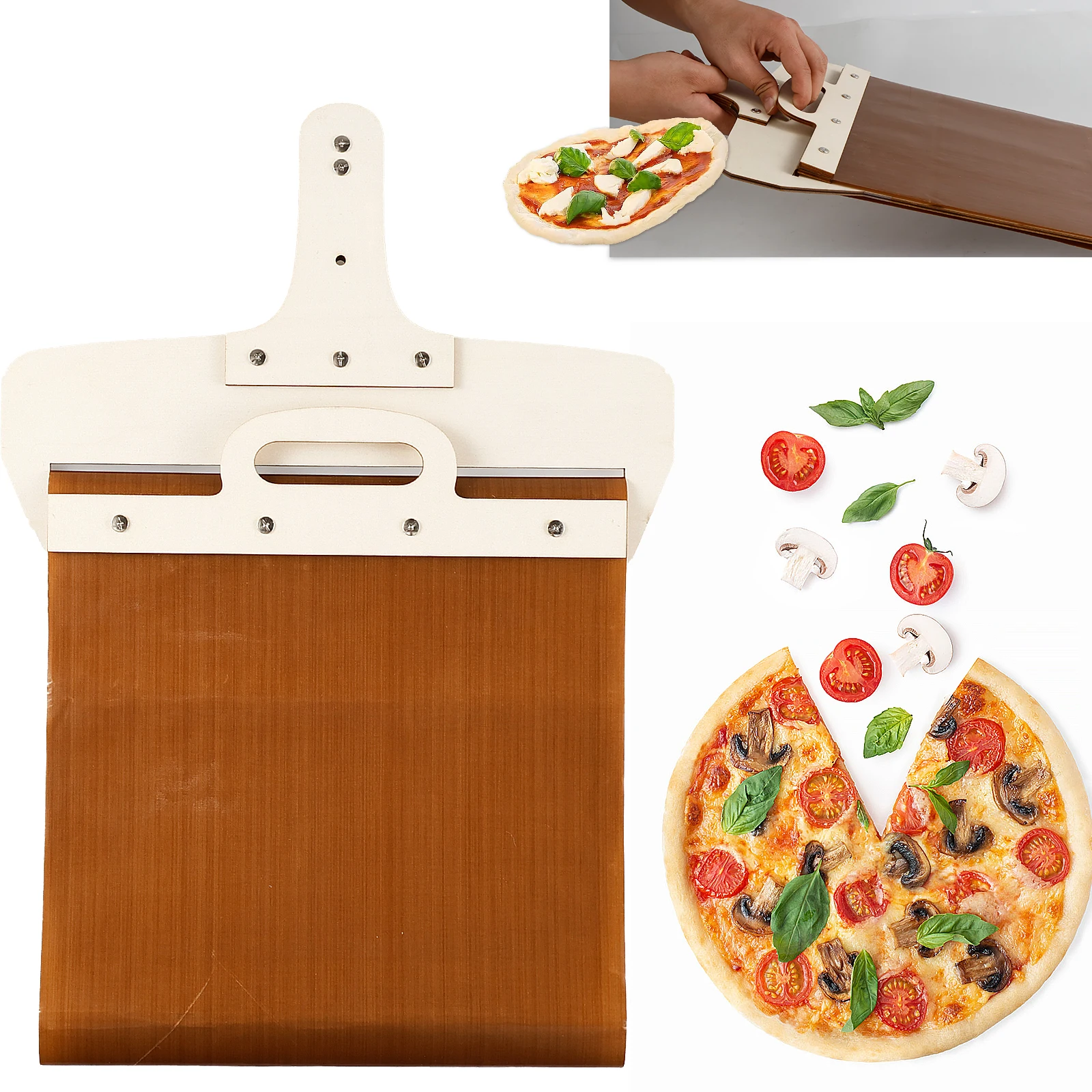 Kluzné pizzu loupat non-stick kluzné pizzu stěrky kluzné pizzu lopata s odnímatelné ovládat kluzné pizzu lopatka pro kuchyň