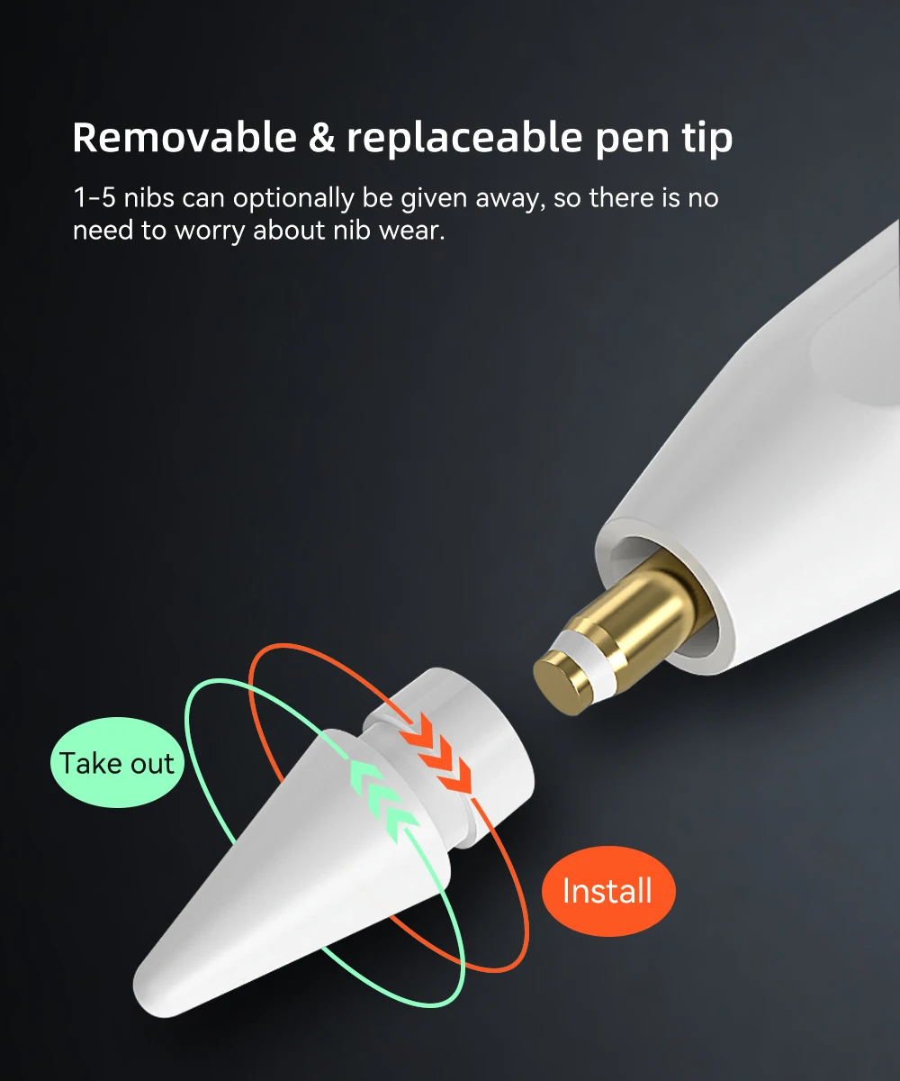 AWIND ŸϷ , iPad Pro Mini Air 1 ġ ũ, Caneta 8th Puntas Apple Pencil, º 1  2 