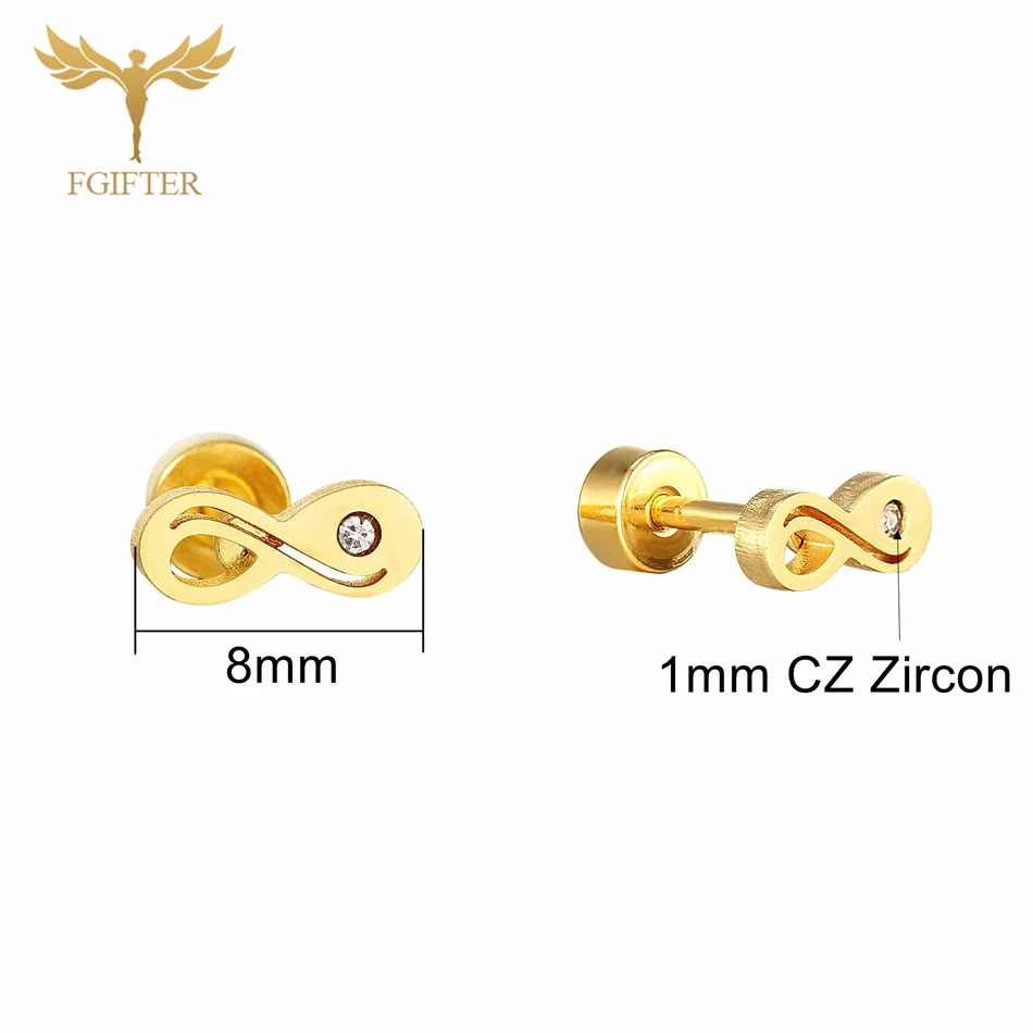12mm hoop earrings with infinity sign made of cubic zirconia in 10k go –  Bizou