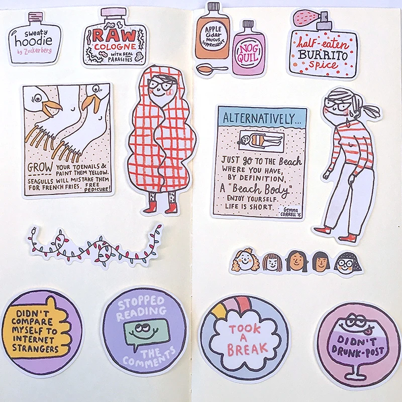 Stickers 23pcs Foreign Girl Hand Account Tool Set A Girl\'s DIY Scrapbooking Collage Mobile Phone Happy Planner Gift Decoration