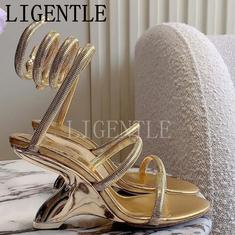 

Summer New Women's Crystal Decorative Sandals Solid Color Slope Heel Wrapping Sandals Solid Color Fashion Style High Heels 2024