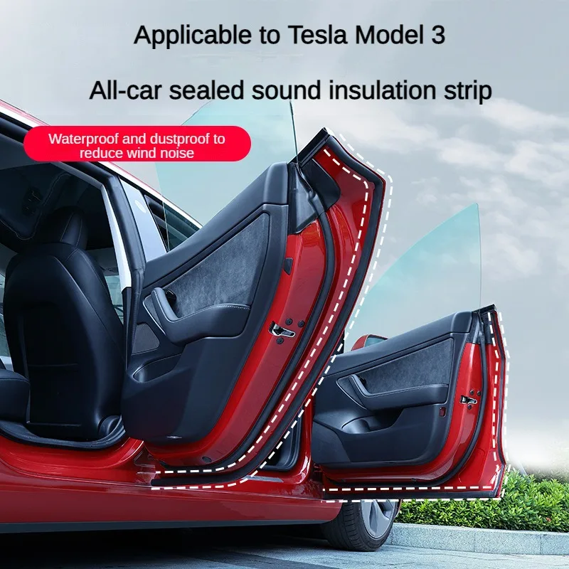 ForTeslaModel3DoorSoundInsulationSealingStripSunroofShock