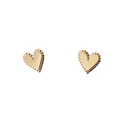 Gold Mini Heart Stud Earrings - Elegant Minimalist Jewelry (ET2870)
