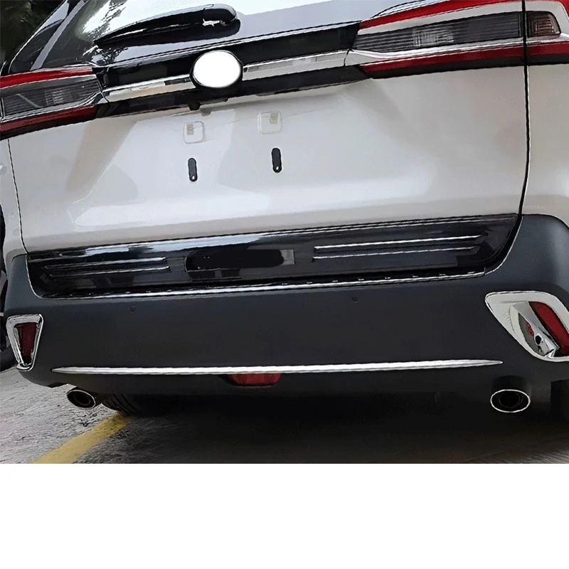 Toyota RAV4 XA50 2019-2024 스테인레스 스틸 실버 블랙 뒷문 뒷문 트렁크 뚜껑 장식 패널 커버 트림에 적합