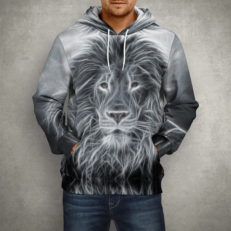 

Animal Print Pullover Lion Hoodies Men Women Children 3D Hooded Sweatshirt Fashion Casual Boy Girl Kids Coat Streetwear Clothing
