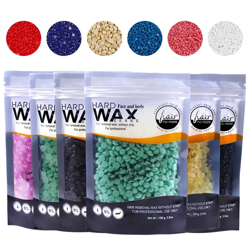 Wax beans Depilatory Solid Hard Wax Therapy Pellets Honey Bikini Face Hair Legs Arm Hair Removal Bean Unisex 100g /Pack