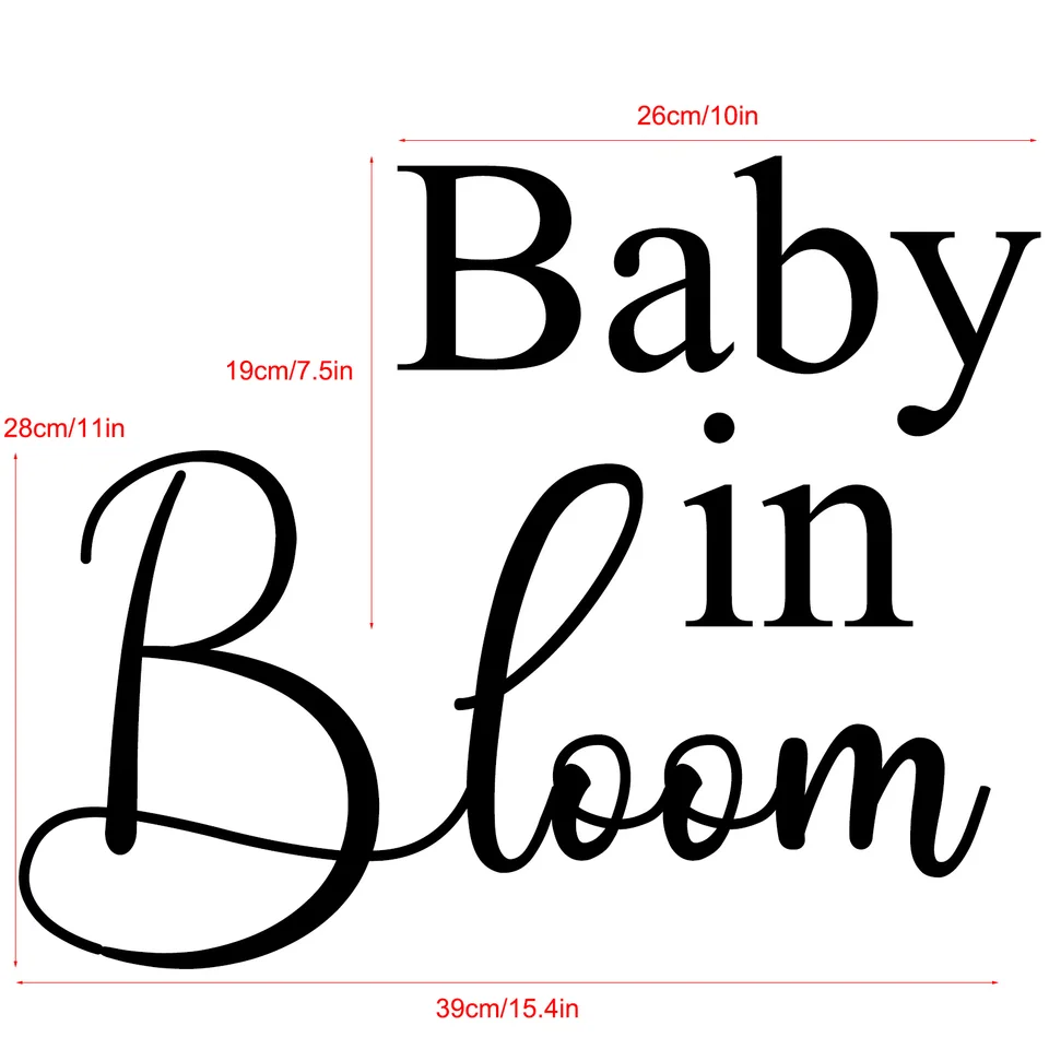 Baby in Bloom Decal for Baby Shower Vinyl Decal Bloom Theme Baby Decal for Mirror Baby Shower Floral Gender Reveal Baby in Bloom Backdrop