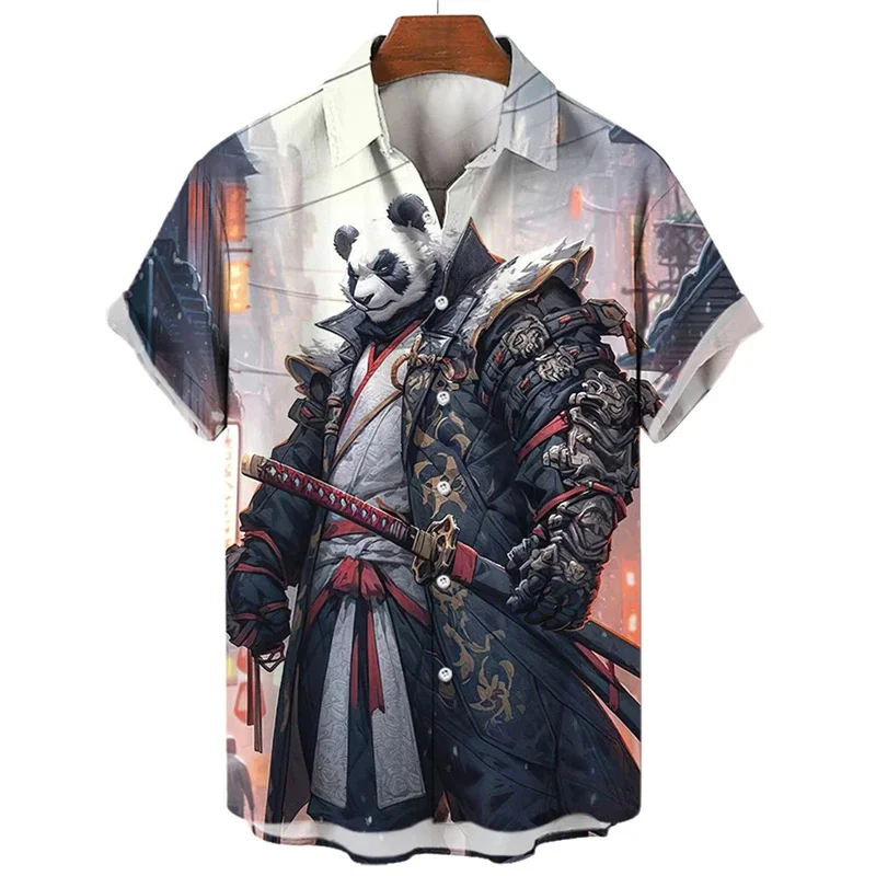 thumbnail image 1 of Nuevas camisas de animales para hombres, ropa con estampado 3D de panda y orco, camisas y blusas casuales de moda para hombres, ropa de hombre de alta calidad, 1 of 5