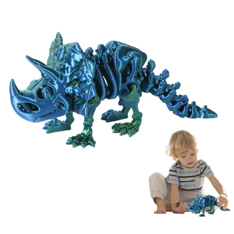 

3D Printed Dinosaur Toy Articulated Flexible Dinosaur Toy Dino Figure With Articulating Joints Dino Figure Ornament For Shelf