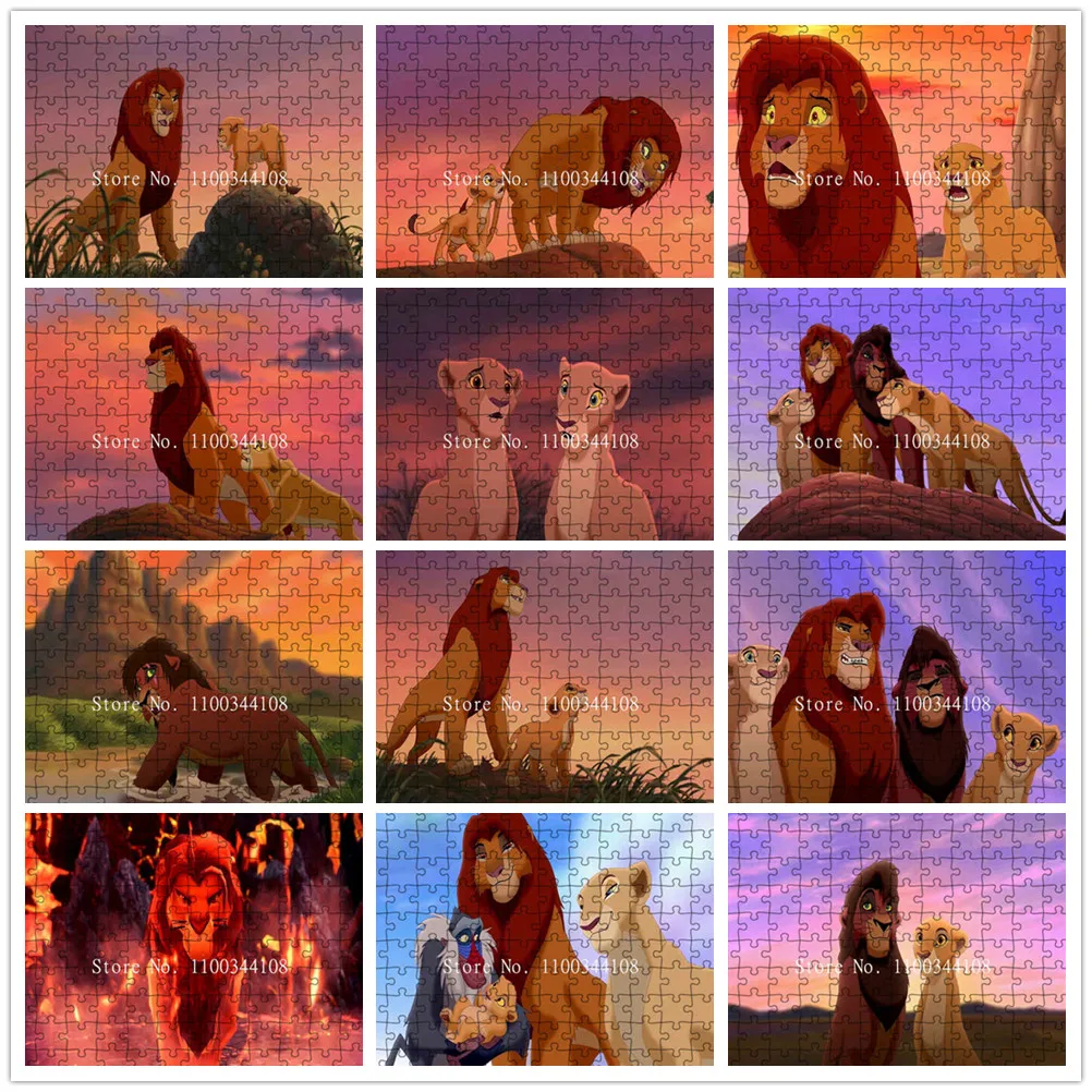 

Disney Jigsaw Puzzles The Lion King 300/500/1000 Pcs Cartoon Puzzle Educational Intellectual Decompressing Toys Kids Gift