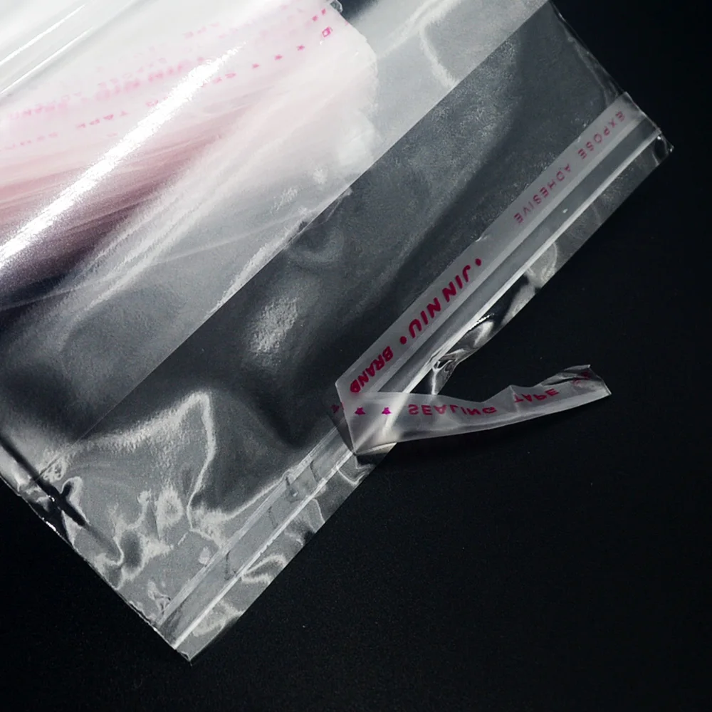 100Pcs 5Wires Clear Self Adhesive Bag Resealable Waterproof Gift Food Candy Pacakging OPP Plastic Bag Cellophane Storage 3