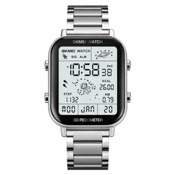SKMEI Multi-Function Digital Sports Watch with Backlight and Pedometer (Silver)
