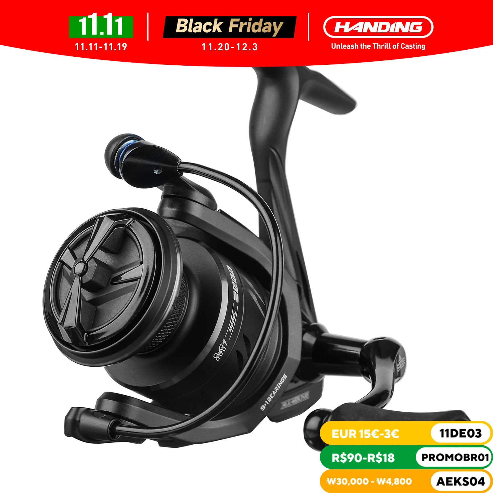 HANDING Kołowrotek grafitowy M1 za $19.86 / ~74zł