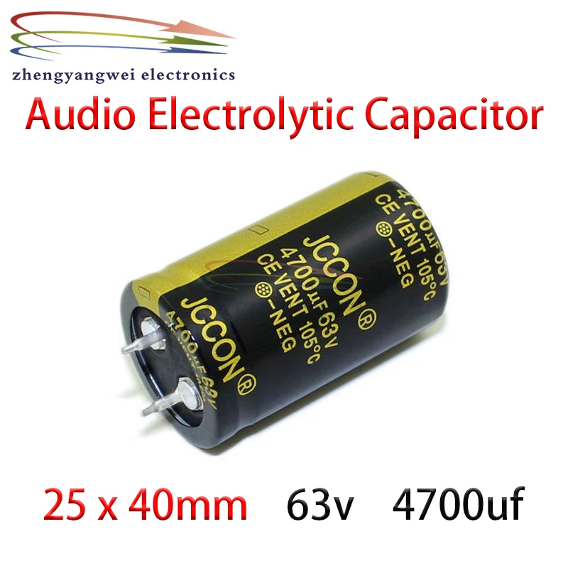 

25x40mm 10pcs 63v 4700uf black Audio Electrolytic Capacitor For Hifi Amplifier Low