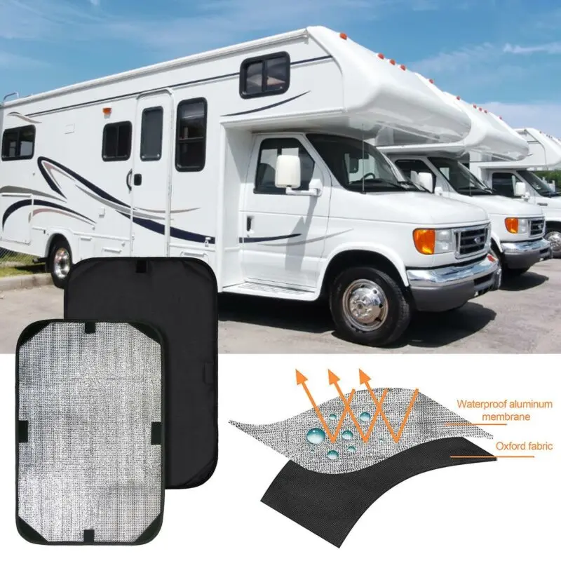 2 PCS Car RV Door Shade Cover Camper Covers Blackout RV Skylight Shade